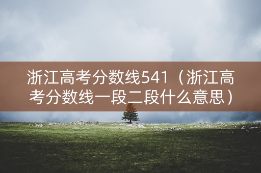 浙江高考分数线541（浙江高考分数线一段二段什么意思）