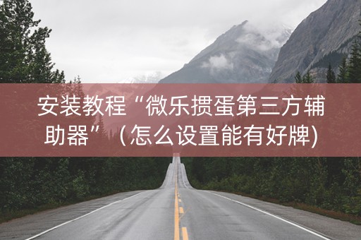 安装教程“微乐掼蛋第三方辅助器”（怎么设置能有好牌)