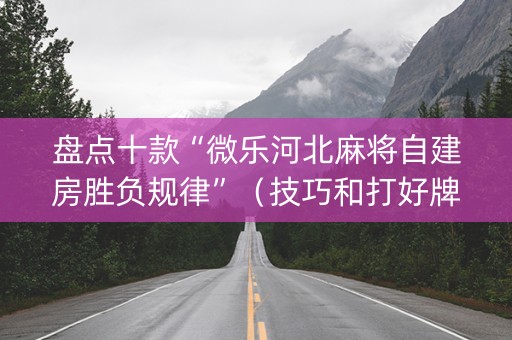 盘点十款“微乐河北麻将自建房胜负规律”（技巧和打好牌方法)