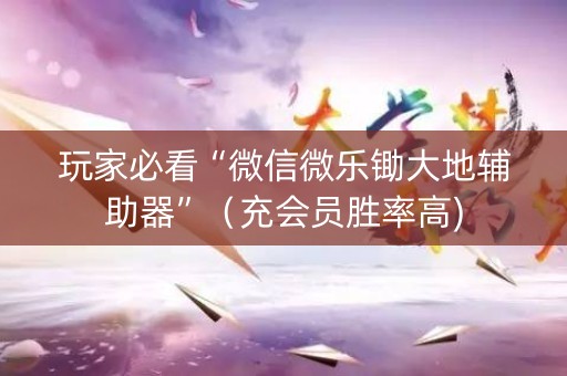 玩家必看“微信微乐锄大地辅助器”（充会员胜率高)