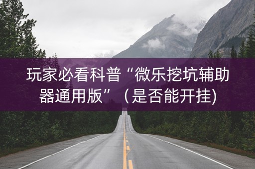 玩家必看科普“微乐挖坑辅助器通用版”（是否能开挂)