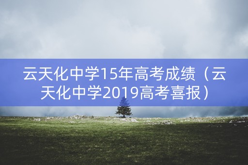 云天化中学15年高考成绩（云天化中学2019高考喜报）