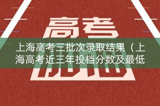上海高考三批次录取结果（上海高考近三年投档分数及最低排位）