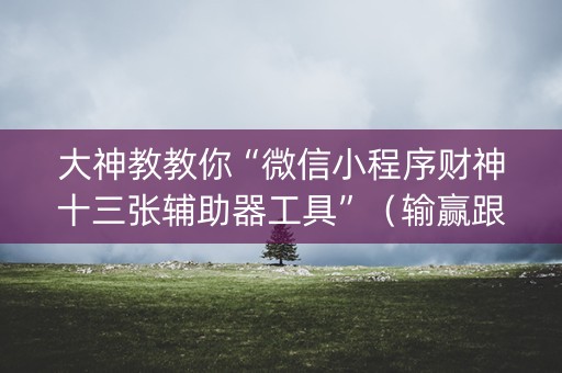 大神教教你“微信小程序财神十三张辅助器工具”（输赢跟id号有关系吗)
