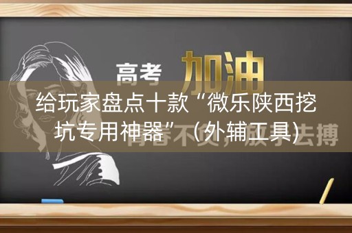 给玩家盘点十款“微乐陕西挖坑专用神器”（外辅工具)