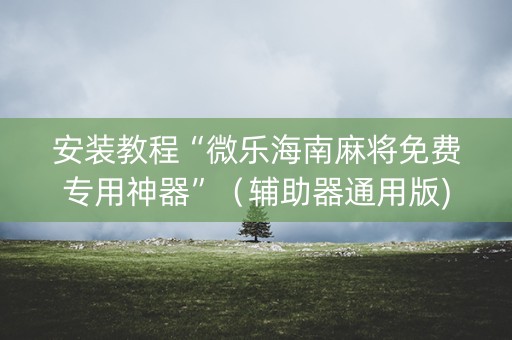 安装教程“微乐海南麻将免费专用神器”（辅助器通用版)