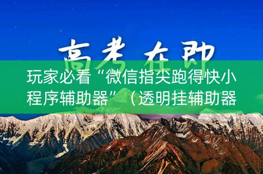 玩家必看“微信指尖跑得快小程序辅助器”（透明挂辅助器)