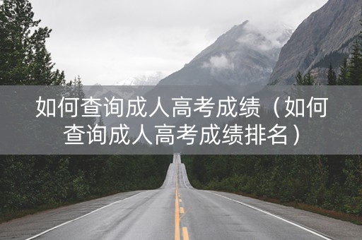 如何查询成人高考成绩（如何查询成人高考成绩排名）