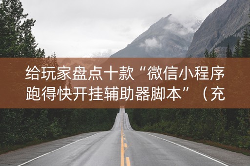 给玩家盘点十款“微信小程序跑得快开挂辅助器脚本”（充会员胜率高)
