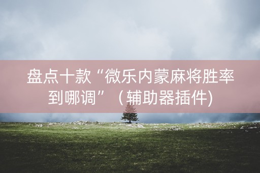 盘点十款“微乐内蒙麻将胜率到哪调”（辅助器插件)