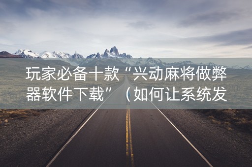 玩家必备十款“兴动麻将做弊器软件下载”（如何让系统发好牌)
