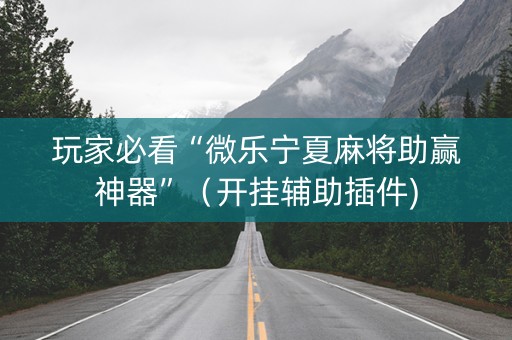 玩家必看“微乐宁夏麻将助赢神器”（开挂辅助插件)
