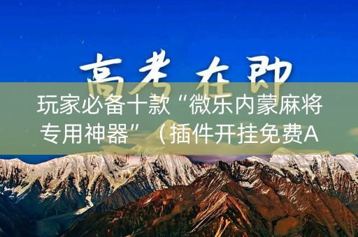 玩家必备十款“微乐内蒙麻将专用神器”（插件开挂免费AI)