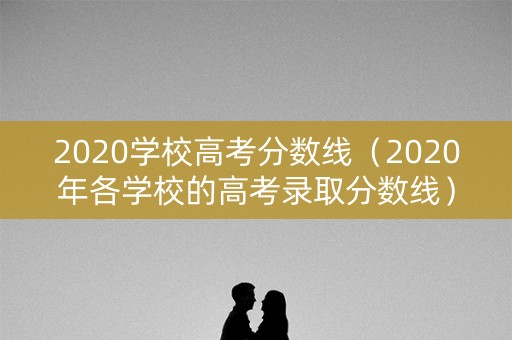 2020学校高考分数线（2020年各学校的高考录取分数线）