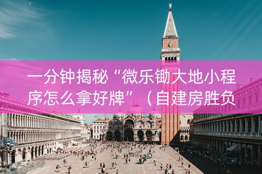 一分钟揭秘“微乐锄大地小程序怎么拿好牌”（自建房胜负规律)