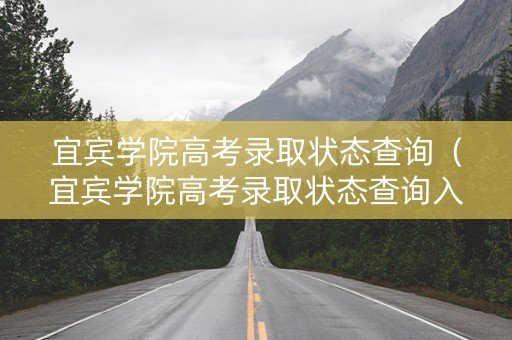 宜宾学院高考录取状态查询（宜宾学院高考录取状态查询入口）