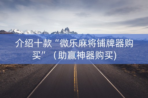 介绍十款“微乐麻将铺牌器购买”（助赢神器购买)
