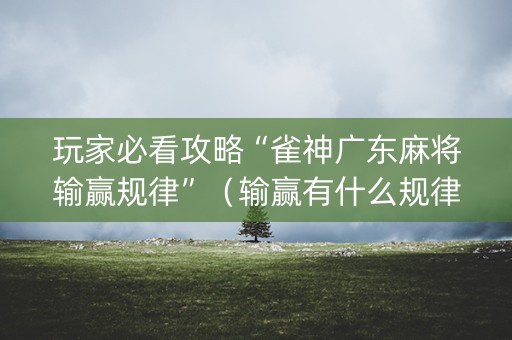 玩家必看攻略“雀神广东麻将输赢规律”（输赢有什么规律)