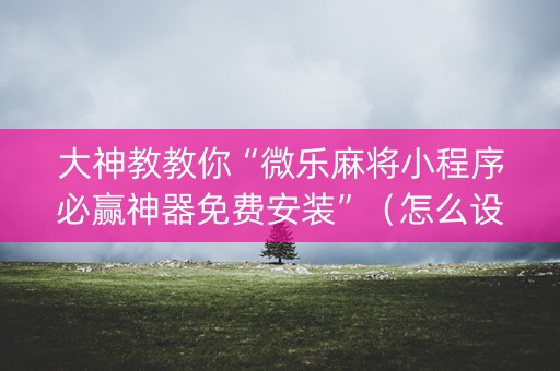 大神教教你“微乐麻将小程序必赢神器免费安装”（怎么设置才能赢)