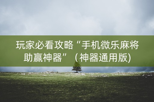 玩家必看攻略“手机微乐麻将助赢神器”（神器通用版)