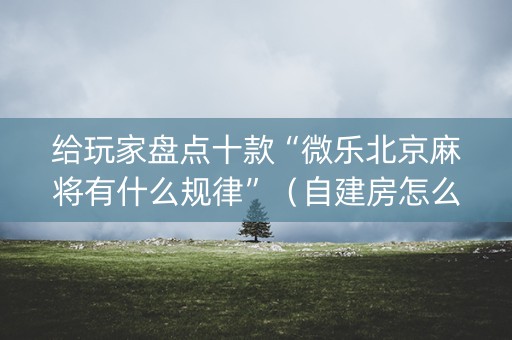 给玩家盘点十款“微乐北京麻将有什么规律”（自建房怎么拿好牌)