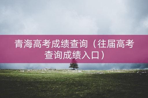 青海高考成绩查询（往届高考查询成绩入口）