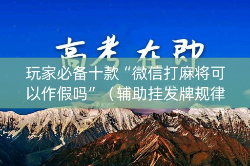 玩家必备十款“微信打麻将可以作假吗”（辅助挂发牌规律)
