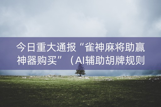 今日重大通报“雀神麻将助赢神器购买”（AI辅助胡牌规则)