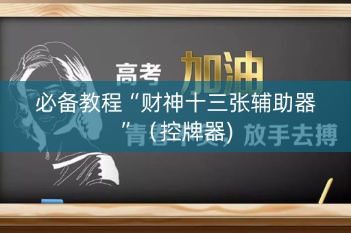 必备教程“财神十三张辅助器”（控牌器)