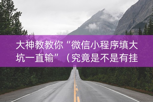 大神教教你“微信小程序填大坑一直输”（究竟是不是有挂)