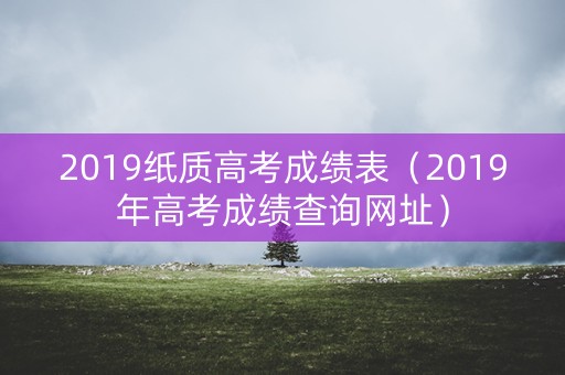 2019纸质高考成绩表（2019年高考成绩查询网址）