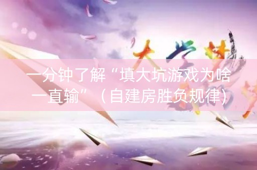 一分钟了解“填大坑游戏为啥一直输”（自建房胜负规律)