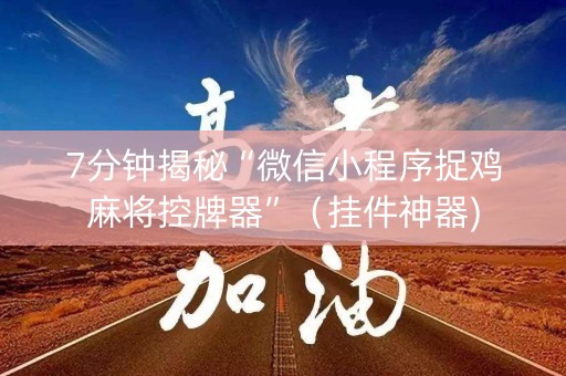 7分钟揭秘“微信小程序捉鸡麻将控牌器”（挂件神器)