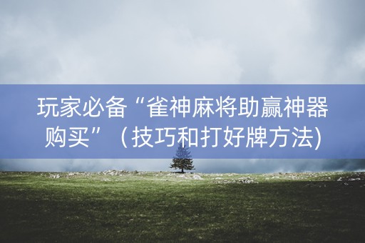 玩家必备“雀神麻将助赢神器购买”（技巧和打好牌方法)