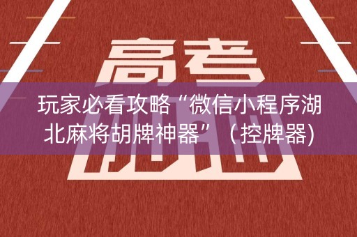 玩家必看攻略“微信小程序湖北麻将胡牌神器”（控牌器)