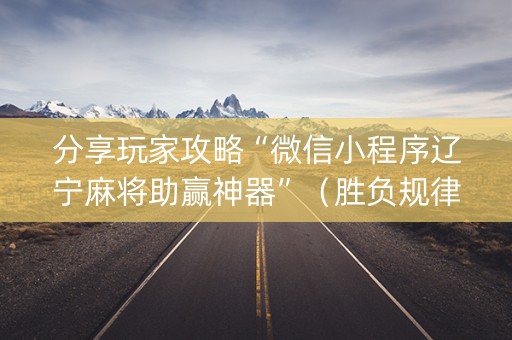 分享玩家攻略“微信小程序辽宁麻将助赢神器”（胜负规律拿好牌)