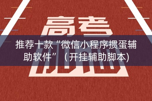 推荐十款“微信小程序掼蛋辅助软件”（开挂辅助脚本)