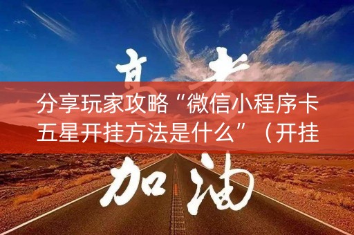 分享玩家攻略“微信小程序卡五星开挂方法是什么”（开挂辅助插件)