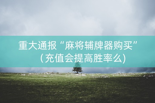 重大通报“麻将辅牌器购买”（充值会提高胜率么)