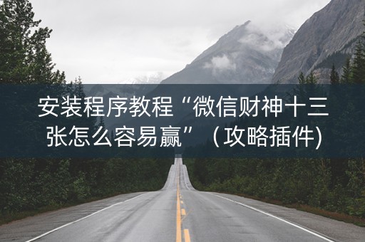 安装程序教程“微信财神十三张怎么容易赢”（攻略插件)