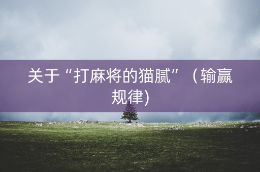 关于“打麻将的猫腻”（输赢规律)