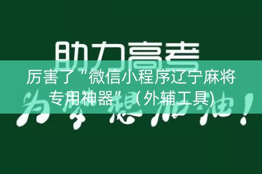 厉害了“微信小程序辽宁麻将专用神器”（外辅工具)