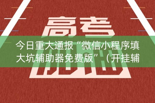 今日重大通报“微信小程序填大坑辅助器免费版”（开挂辅助器脚本)