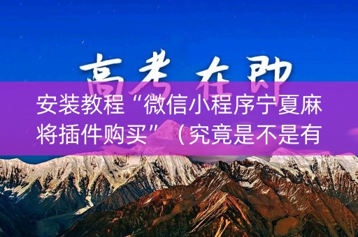 安装教程“微信小程序宁夏麻将插件购买”（究竟是不是有挂)