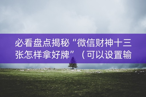 必看盘点揭秘“微信财神十三张怎样拿好牌”（可以设置输赢吗)