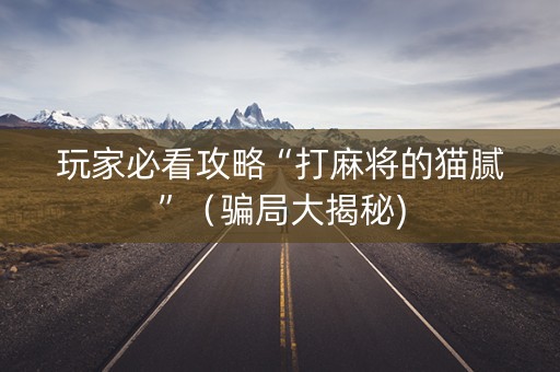 玩家必看攻略“打麻将的猫腻”（骗局大揭秘)