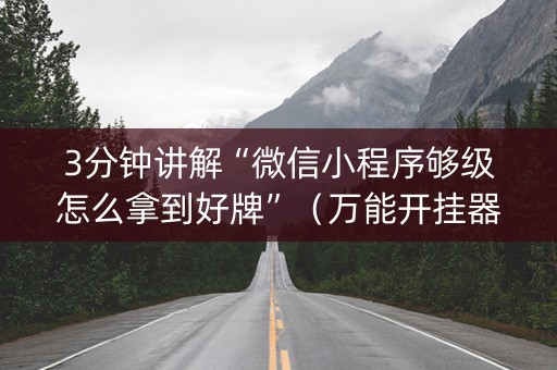 3分钟讲解“微信小程序够级怎么拿到好牌”（万能开挂器)