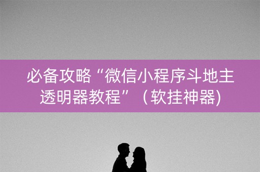 必备攻略“微信小程序斗地主透明器教程”（软挂神器)