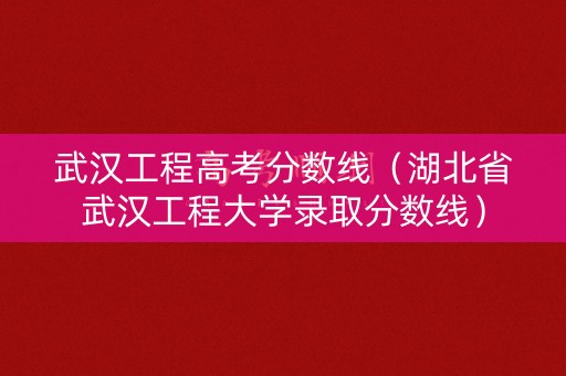 武汉工程高考分数线（湖北省武汉工程大学录取分数线）