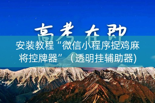安装教程“微信小程序捉鸡麻将控牌器”（透明挂辅助器)